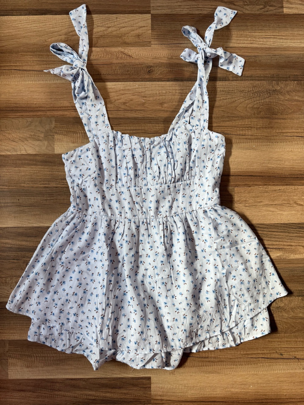 Trixxi floral powder blue floral romper